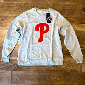 Phillies Women’s Crew Neck Sweatshirt - Grey/Red